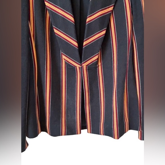 Chico’s nvy & burg stripe military blzr WM 00 (WM 2-4) southwest festival - Picture 8 of 11